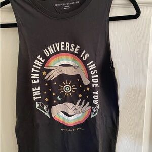 NEW Spiritual Gangster Black Graphic Tank Top
